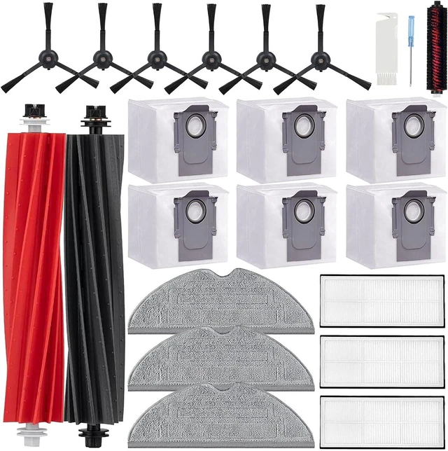Main image of S8 Pro Ultra accessories for Roborock S8 Pro Ultra Robot Vacuum Cleaner replacement parts1 Set Main Brush1 Rubber Roller Brush, 3 Hepa Filters,3 Mop Cloth, 6 Side Brush, 6 Vacuum dust Bags