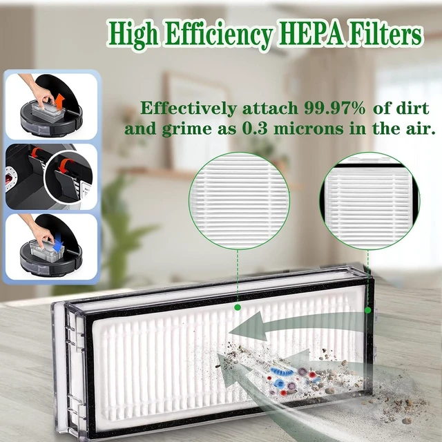 Alt view image 5 of 7 - S8 Pro Ultra accessories for Roborock S8 Pro Ultra Robot Vacuum Cleaner replacement parts1 Set Main Brush1 Rubber Roller Brush, 3 Hepa Filters,3 Mop Cloth, 6 Side Brush, 6 Vacuum dust Bags