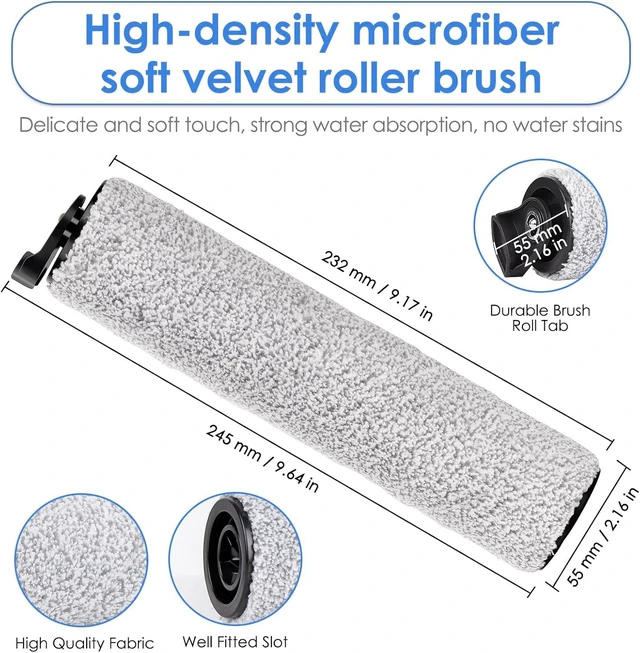 Alt view image 3 of 7 - (4 Pieces) Replacement Brush Rollers Compatible With Tineco iFloor 3/ Floor One S3/ iFloor 2 Cordless Wet Dry Vacuum Cleaner, Replacement Parts Accessory Kit, 4 Main Brushes