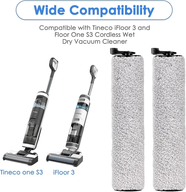 Alt view image 4 of 7 - (4 Pieces) Replacement Brush Rollers Compatible With Tineco iFloor 3/ Floor One S3/ iFloor 2 Cordless Wet Dry Vacuum Cleaner, Replacement Parts Accessory Kit, 4 Main Brushes