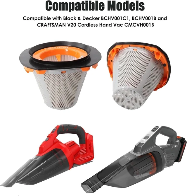 Alt view image 2 of 7 - Alrens 4Pcs N900287 Filter Replacement for CRAFTSMAN V20 & BLACK+DECKER 20V