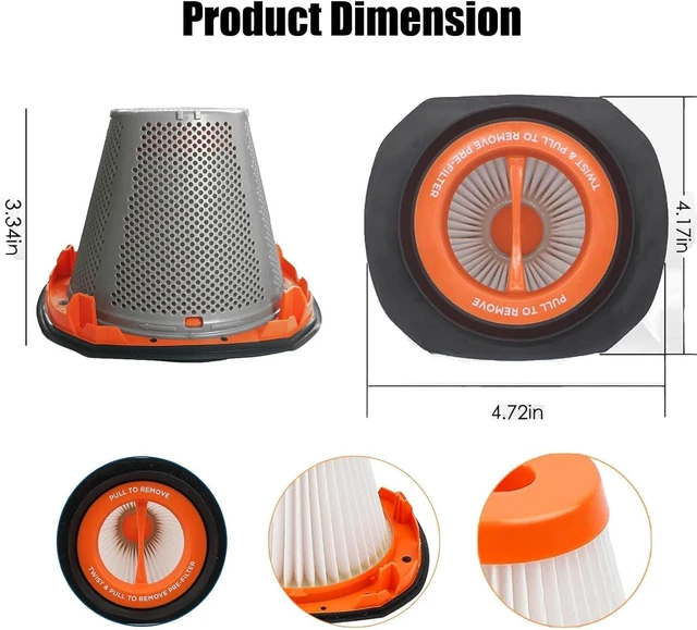 Alt view image 6 of 7 - Alrens 4Pcs N900287 Filter Replacement for CRAFTSMAN V20 & BLACK+DECKER 20V