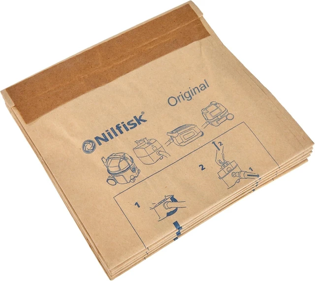 Alt view image 2 of 4 - Nilfisk 82222900 Set of Five 10 Liter Dust Bags for use with GD, CDF and CDB Series Family and Business Vacuum Cleaners
