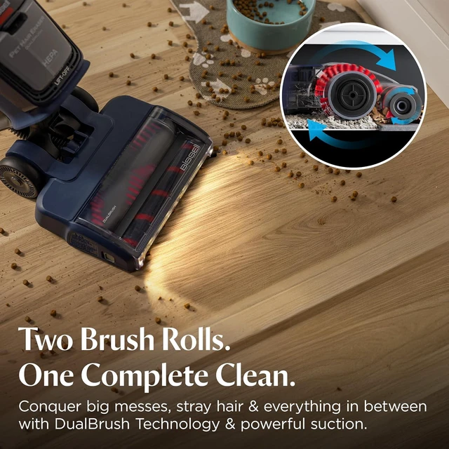 Alt view image 3 of 7 - Bissell Pet Hair Eraser DualBrush Upright Vacuum with Two Brush Rolls, DualBrush Self-Cleaning Technology, HEPA Sealed Allergen System, Bright FurFinder Headlights, Lift-Off Pod, 42946