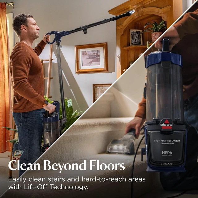 Alt view image 5 of 7 - Bissell Pet Hair Eraser DualBrush Upright Vacuum with Two Brush Rolls, DualBrush Self-Cleaning Technology, HEPA Sealed Allergen System, Bright FurFinder Headlights, Lift-Off Pod, 42946