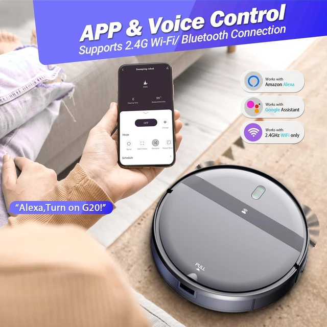Alt view image 2 of 7 - Robot Vacuum Mop Combo, WiFi/App/Alexa, 2-in-1 Robot Vacuum and Mop Combo, Robotic Vacuum Cleaner, Self-Charging, Quiet, Tangle-Free Suction Robot Vacuum Cleaner for Pet Hair/Carpet/Hard Floor