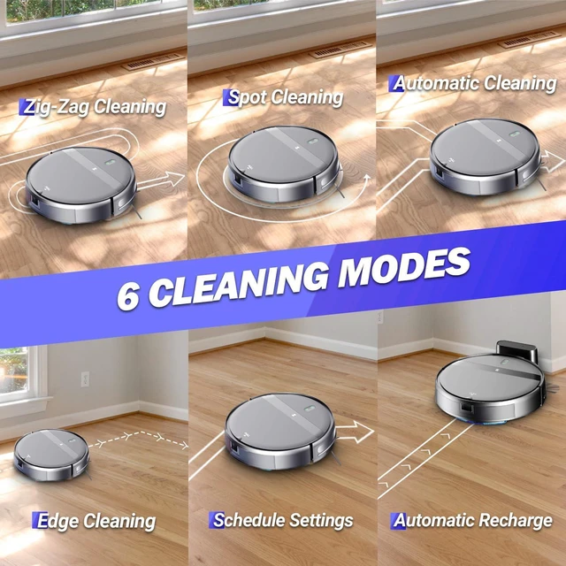 Alt view image 4 of 7 - Robot Vacuum Mop Combo, WiFi/App/Alexa, 2-in-1 Robot Vacuum and Mop Combo, Robotic Vacuum Cleaner, Self-Charging, Quiet, Tangle-Free Suction Robot Vacuum Cleaner for Pet Hair/Carpet/Hard Floor