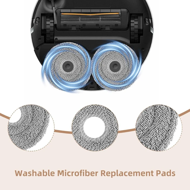 Alt view image 6 of 7 - TriCut Brush Accessories Replacement Parts for Dreame X40 Ultra/ X30 Ultra/ L30 Ultra/ L10s Ultra/ L20 Ultra/ L10s Pro/ L40 Ultra, MOVA P10 / P10 Pro/ P50 Pro, includes 4 mop cloths, 4 dust bags