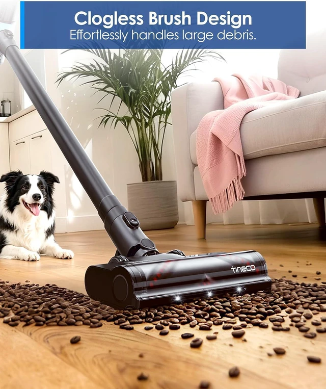 Alt view image 3 of 7 - Tineco Pure ONE S20 Cordless Vacuum Cleaner,Clogless Brush Design,Up to 55 Minutes of Runtime,6-Stage Filtration System,LED Brush Headlights, Stick Vacuum Cleaner for Pet Hair, Carpet & Hard Floor
