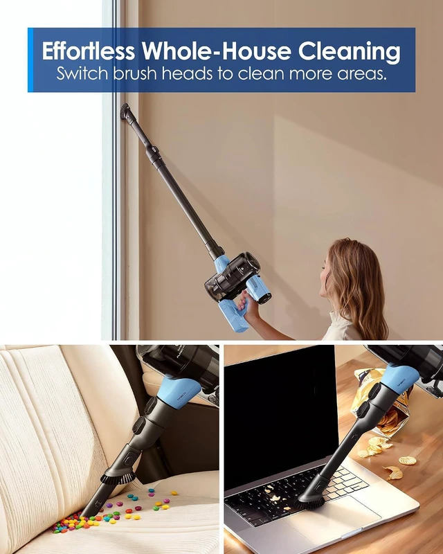 Alt view image 5 of 7 - Tineco Pure ONE S20 Cordless Vacuum Cleaner,Clogless Brush Design,Up to 55 Minutes of Runtime,6-Stage Filtration System,LED Brush Headlights, Stick Vacuum Cleaner for Pet Hair, Carpet & Hard Floor