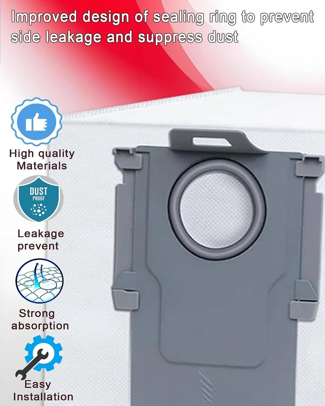 Alt view image 3 of 7 - 20 Pack Vacuum Dust Bags for Roborock Saros, QV, Qrevo, S8 Max series