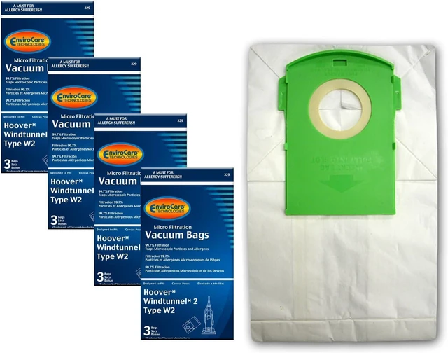 Main image of EnviroCare Replacement Micro Filtration Vacuum Cleaner Dust Bags Designed to Fit Hoover Type W2 WindTunnel Uprights 12 pack