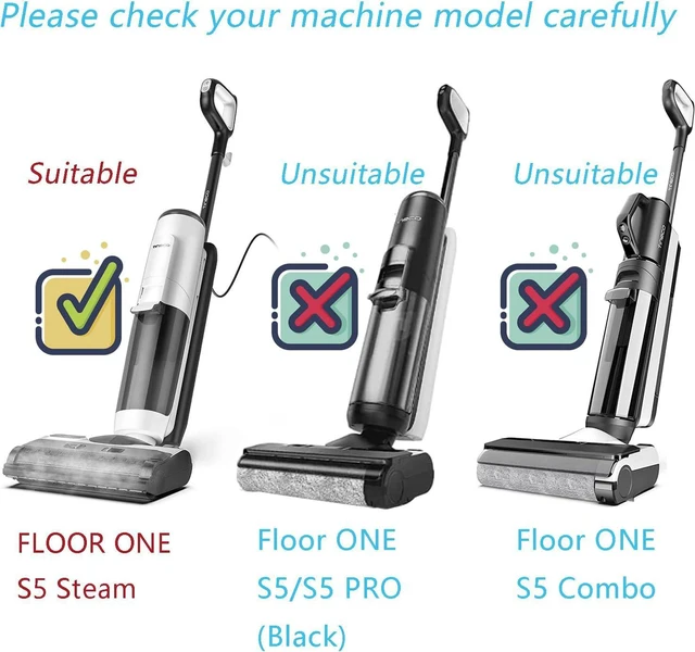 Alt view image 2 of 7 - S5 Steam Roller Brush Replacement Parts for Tineco Floor ONE S5 Steam Vacuum Cleaner, 2 Pack Brush Rollers and 2 Pack Vacuum HEPA Filters for Tineco Cleaning Solution Refill