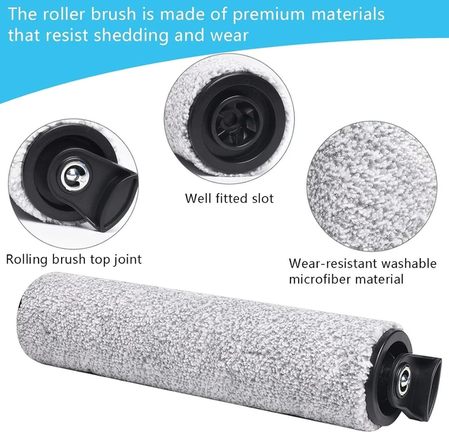 Alt view image 3 of 7 - S5 Steam Roller Brush Replacement Parts for Tineco Floor ONE S5 Steam Vacuum Cleaner, 2 Pack Brush Rollers and 2 Pack Vacuum HEPA Filters for Tineco Cleaning Solution Refill