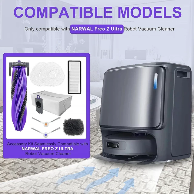Alt view image 2 of 7 - Accessories Compatible with Narwal Freo Z Ultra Robot Vacuum Cleaner