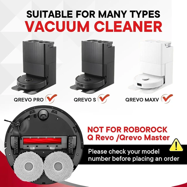 Alt view image 2 of 7 - 32 Pcs Accessories Compatible with Roborock Qrevo S/Qrevo Plus/Qrevo MaxV/Qrevo Pro Vacuum Cleaner,2 Main Brushes,8 Side Brushes&Mop Pads+6 Filters&Bags,1 Cleaning Brush 1 Screwdriver