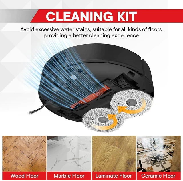 Alt view image 5 of 7 - 32 Pcs Accessories Compatible with Roborock Qrevo S/Qrevo Plus/Qrevo MaxV/Qrevo Pro Vacuum Cleaner,2 Main Brushes,8 Side Brushes&Mop Pads+6 Filters&Bags,1 Cleaning Brush 1 Screwdriver