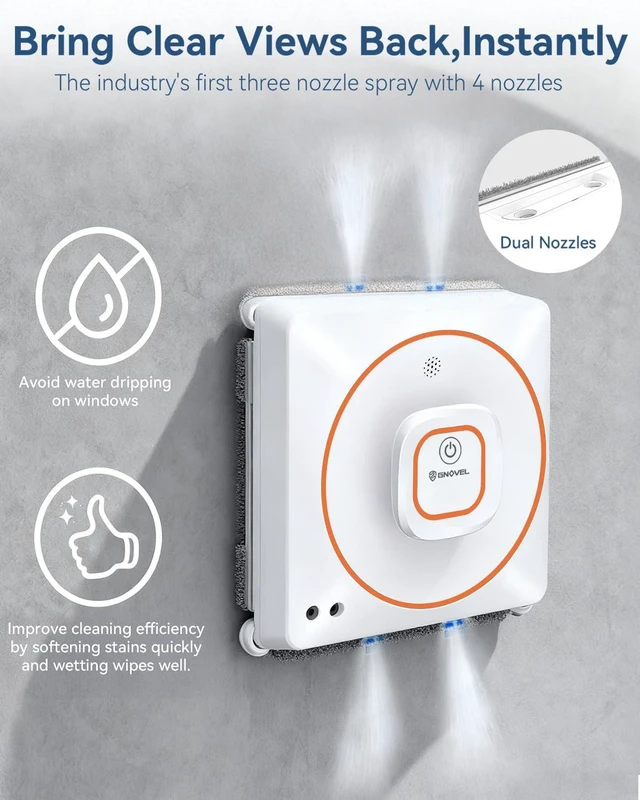 Alt view image 4 of 7 - 8000Pa Anti-Fall Window Cleaner Robot Auto Spray for High Rise Glass