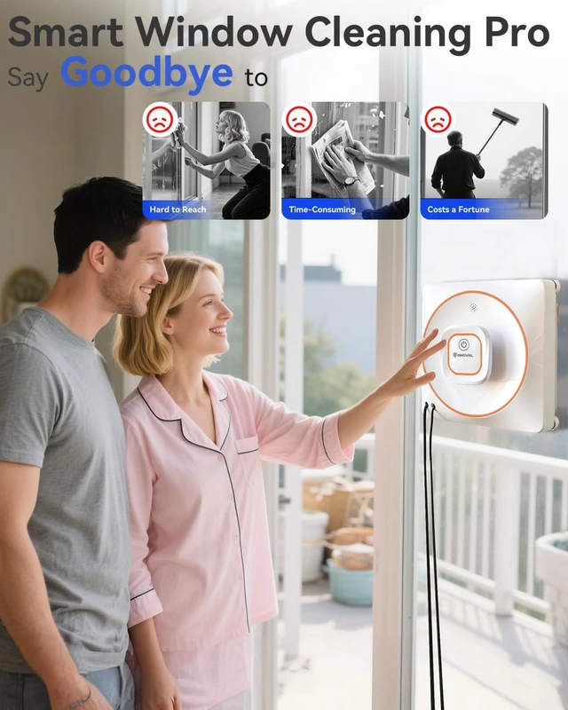 Alt view image 2 of 7 - 8000Pa Anti-Fall Window Cleaner Robot Auto Spray for High Rise Glass