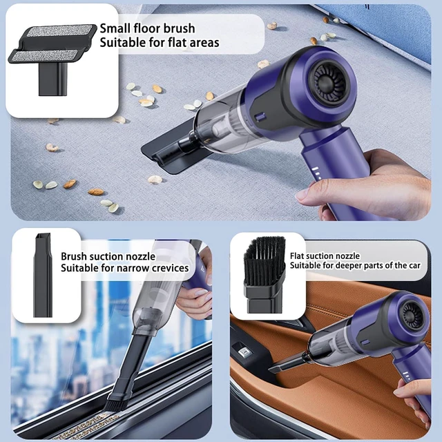 Alt view image 4 of 6 - Car Vacuum Portable Cordless, 20000PA 120W 4 in 1 High Power Handheld Cordless Vacuum Cleaner & Air Duster,Air Blower,Multi-Nozzles,Brushless Motor 3-Speed Modes,for Car, Home, Pet,Office & Camping