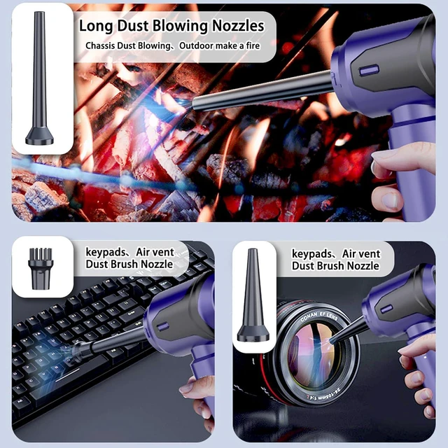 Alt view image 5 of 6 - Car Vacuum Portable Cordless, 20000PA 120W 4 in 1 High Power Handheld Cordless Vacuum Cleaner & Air Duster,Air Blower,Multi-Nozzles,Brushless Motor 3-Speed Modes,for Car, Home, Pet,Office & Camping