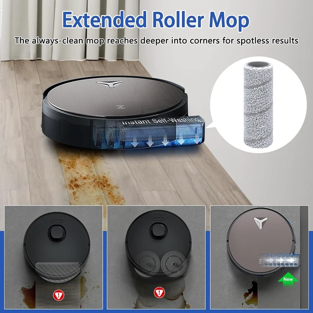 Alt view image 4 of 7 - 15 Pack Accessories KIt for Ecovacs Deebot X11 OmniCyclone/ X11 Pro/ X11 Pro Omni/ X11 Vacuum Cleaner, Replacement Parts 1 Main Brush 2 Mop Roller 6 Side Brush 4 Filter 2 Install Tools