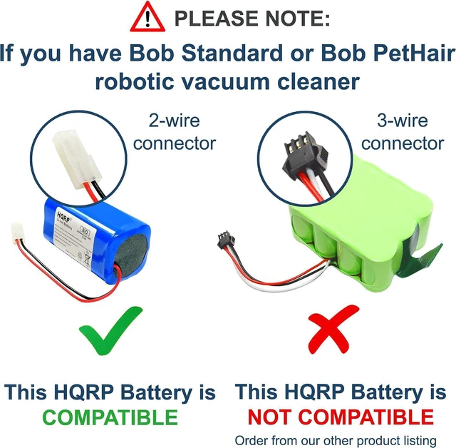Alt view image 5 of 6 - HQRP Battery ompatible with BOBSWEEP Bob Standard, Bob PetHair, Junior WJ540011, Pet Hair Plus 2.0 WPP56002 Robotic Robot Vac Vacuum Cleaner