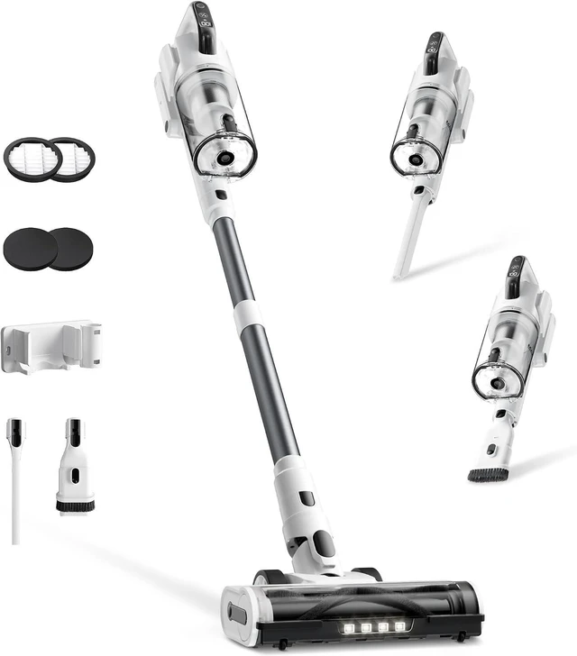 Main image of Cordless Vacuum Cleaner, Upgraded 650W 55KPa 70Mins Runtime Stick Vacuum Cordless, Self-Standing Lightweight Vacuum Cleaners for Home with LED Headlight Touch Screen, for Pet Hair/Carpet/Floor