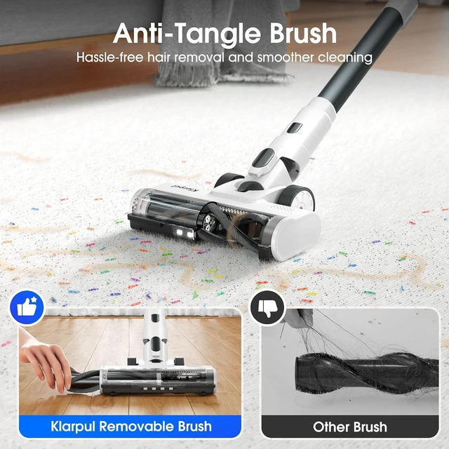 Alt view image 7 of 7 - Cordless Vacuum Cleaner, Upgraded 650W 55KPa 70Mins Runtime Stick Vacuum Cordless, Self-Standing Lightweight Vacuum Cleaners for Home with LED Headlight Touch Screen, for Pet Hair/Carpet/Floor