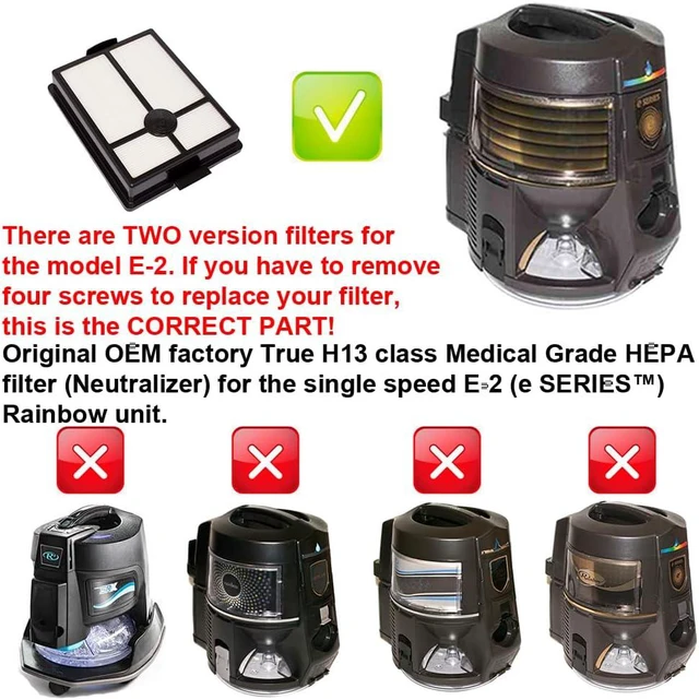 Alt view image 2 of 6 - Rainbow Genuine HEPA Filter for E-2 eSERIES First Version - TRUE H13 Medical Grade