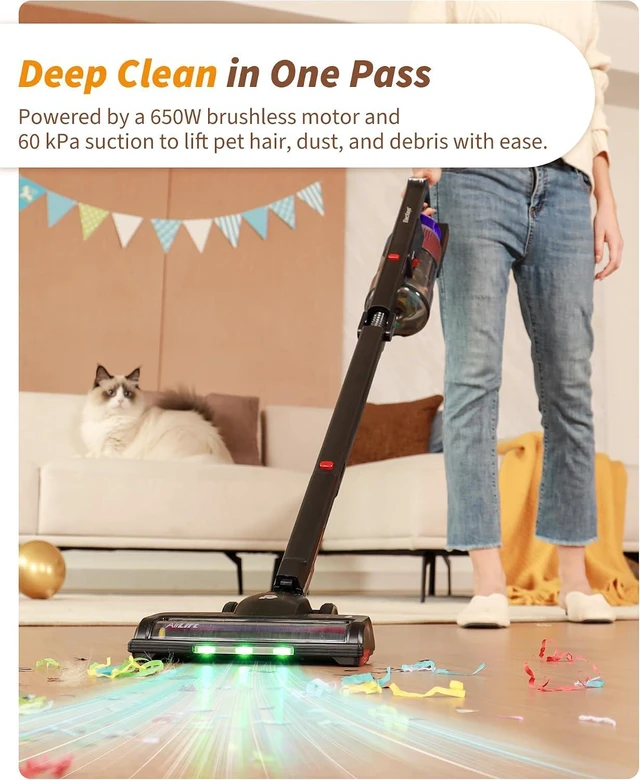 Alt view image 4 of 7 - ElecKeys 650W 55kPa Foldable Cordless Vacuum Cleaner with Charging Dock