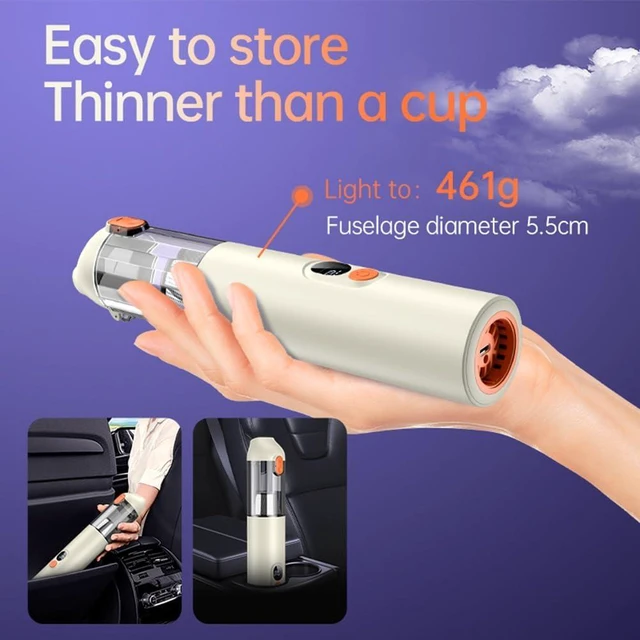 Alt view image 6 of 7 - Ebooine Car Vacuum Portable, Handheld Vacuum Cleaner Cordless 14000Pa 4-in-1 Small Vacuum, Blow & Suction 2 in 1, Up to 30 Mins Runtime, Cordless Vacuum Cleaner for Car and Home(Beige)