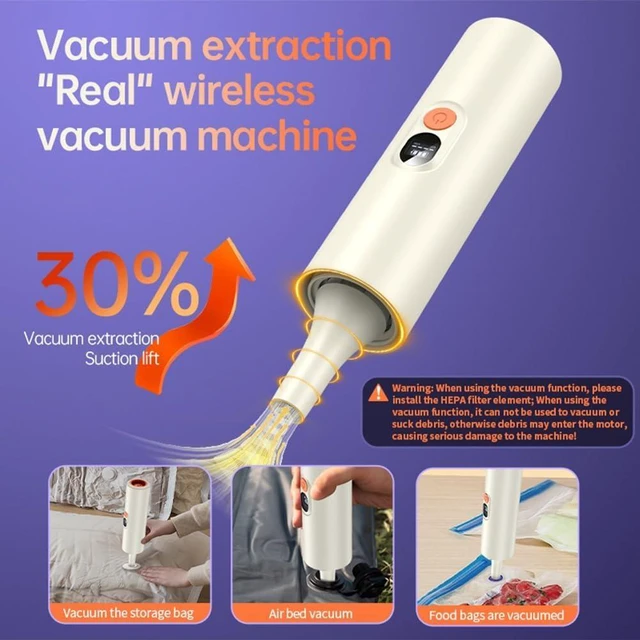 Alt view image 7 of 7 - Ebooine Car Vacuum Portable, Handheld Vacuum Cleaner Cordless 14000Pa 4-in-1 Small Vacuum, Blow & Suction 2 in 1, Up to 30 Mins Runtime, Cordless Vacuum Cleaner for Car and Home(Beige)