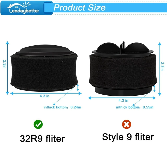 Alt view image 4 of 6 - Leadaybetter 4 Pack Replacement Filter for Bissell Power Force & Helix Turbo Inner and Outer Filter Set for Bissell 32R9,203-7913