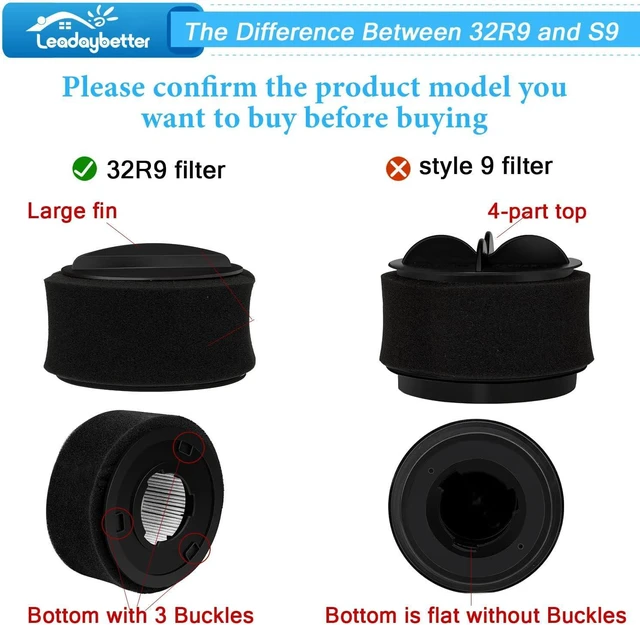 Alt view image 3 of 6 - Leadaybetter 4 Pack Replacement Filter for Bissell Power Force & Helix Turbo Inner and Outer Filter Set for Bissell 32R9,203-7913