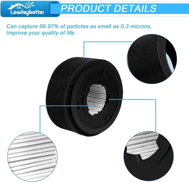 Alt view image 5 of 6 - Leadaybetter 4 Pack Replacement Filter for Bissell Power Force & Helix Turbo Inner and Outer Filter Set for Bissell 32R9,203-7913