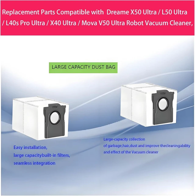 Alt view image 2 of 6 - Dust Bags and Mop Pads Replacement parts for Mova P70 Pro Ultra / V50 Ultra