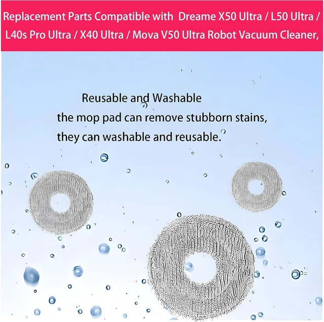 Alt view image 3 of 6 - Dust Bags and Mop Pads Replacement parts for Mova P70 Pro Ultra / V50 Ultra