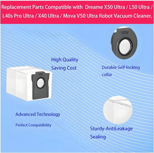 Alt view image 4 of 6 - Dust Bags and Mop Pads Replacement parts for Mova P70 Pro Ultra / V50 Ultra