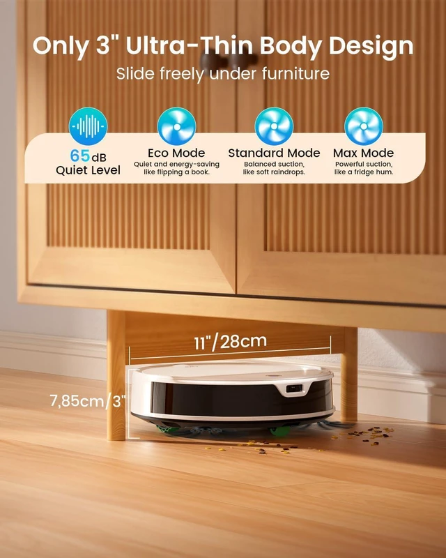 Alt view image 3 of 7 - OKP K5 Ultra Robot Vacuum and Mop Combo,2.9 inch Small Robot Vacuum with ToF LiDAR Navigation,170Min Runtime,PSD Obstacle Avoidance,Automatic Charging,WiFi/App/Alexa Control, for Pet Hair and Home