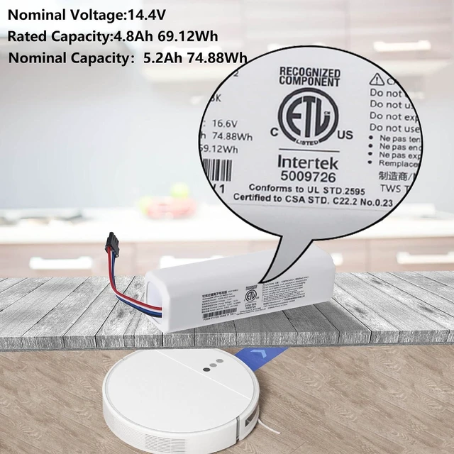 Alt view image 3 of 7 - Original P2008-4S2P-MMBK Battery Accessories for Dreame F9/D9/D9 Pro/D9 Max/L10 Pro/Z10 Pro/Dreame L10S Ultra Vacuum Cleaner 14.4V 5200mAh