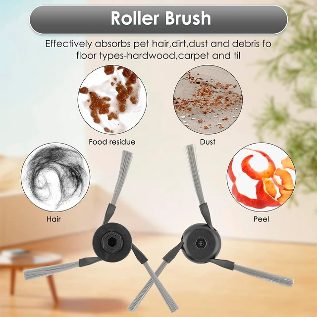 Alt view image 6 of 7 - (21 Pack) D20 Pro Plus Replacement Parts Compatible with Dreame D20 Pro Plus Robot Vacuum Cleaner, 2 Roller Brushes, 5 Mop Pads, 4 HEPA Filters, 4 Dust Bags, 6 Side Brushes, Accessories Kit