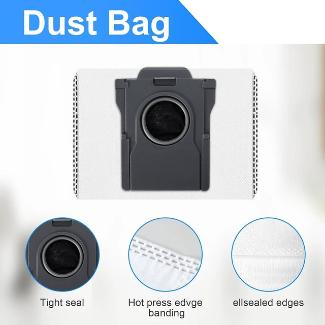 Alt view image 7 of 7 - Accessory Set for Mova E40 Ultra Robot Vacuum Cleaner Replacement Parts. 1 Main Brush, 4 HEPA Filters, 4 Wiper Pads, 4 Side Brushes, 4 Dust Bags, 1 Brush