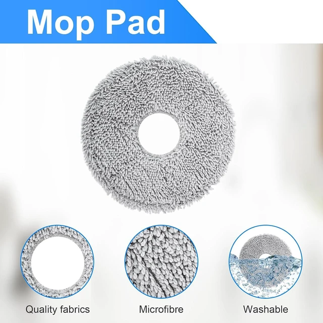 Alt view image 5 of 7 - Accessory Set for Mova E40 Ultra Robot Vacuum Cleaner Replacement Parts. 1 Main Brush, 4 HEPA Filters, 4 Wiper Pads, 4 Side Brushes, 4 Dust Bags, 1 Brush
