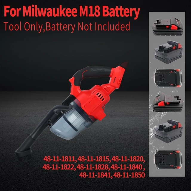 Alt view image 2 of 5 - Cordless Vacuum Compatible with Milwaukee 18V Battery, Handheld Vacuum Cleaner ith 2 Washable HEPA Filters, Brushless Vacuum for Wood Floor, Carpet, Car Cleaning (Battery Not Included)