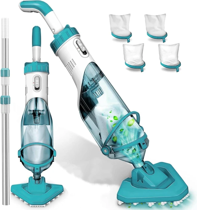 Main image of Cordless Pool Vacuum for Above Ground Pool, 19 GPM Handheld Spa Hot Tub Vacuum Cleaner with 60" Extendable Pole, 60 Min Running Time, Ideal for Sand Underwater and Cleaning Debris