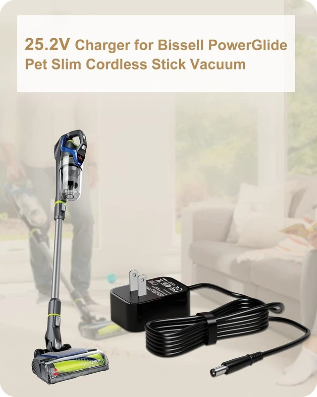 Alt view image 3 of 6 - for Bissell 3080 Charger Compatible with Bissell PowerGlide Pet Slim Cordless Stick Vacuum 3080 2903 2900 2921 2900A 29037 2903 3274 32748 for Charger 1625010 AC Adapter