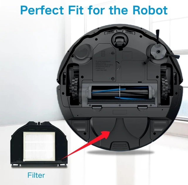 Alt view image 6 of 7 - Vacuum Gasket In Hepa Filters Side Brush Compatible With Shark RV2310/RV2310AE Washable Robot Replacement Part (4 Hepa Filter)
