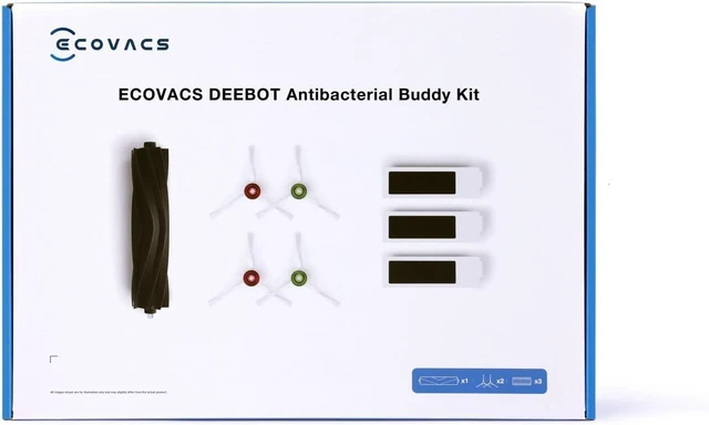 Alt view image 2 of 6 - ECOVACS Deebot Accessory Pack (Replacement Brushes and Filters) for Deebot T20 Omni Robot Vacuum and mop Cleaner