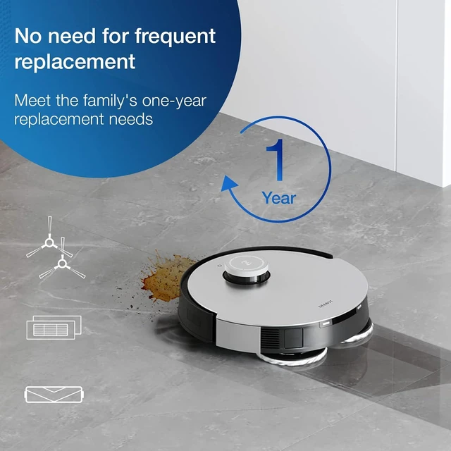 Alt view image 4 of 7 - ECOVACS Buddy Kit (Main Brush, Side Brush, Filter) - Original Accessories for X1 Omni(Black), X1 Turbo, X1 and X1 Plus, D-KT01-0017